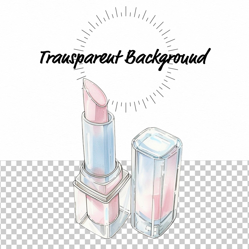 01_美容コスメアイテムクリップアート素材|透過PNG5点セット