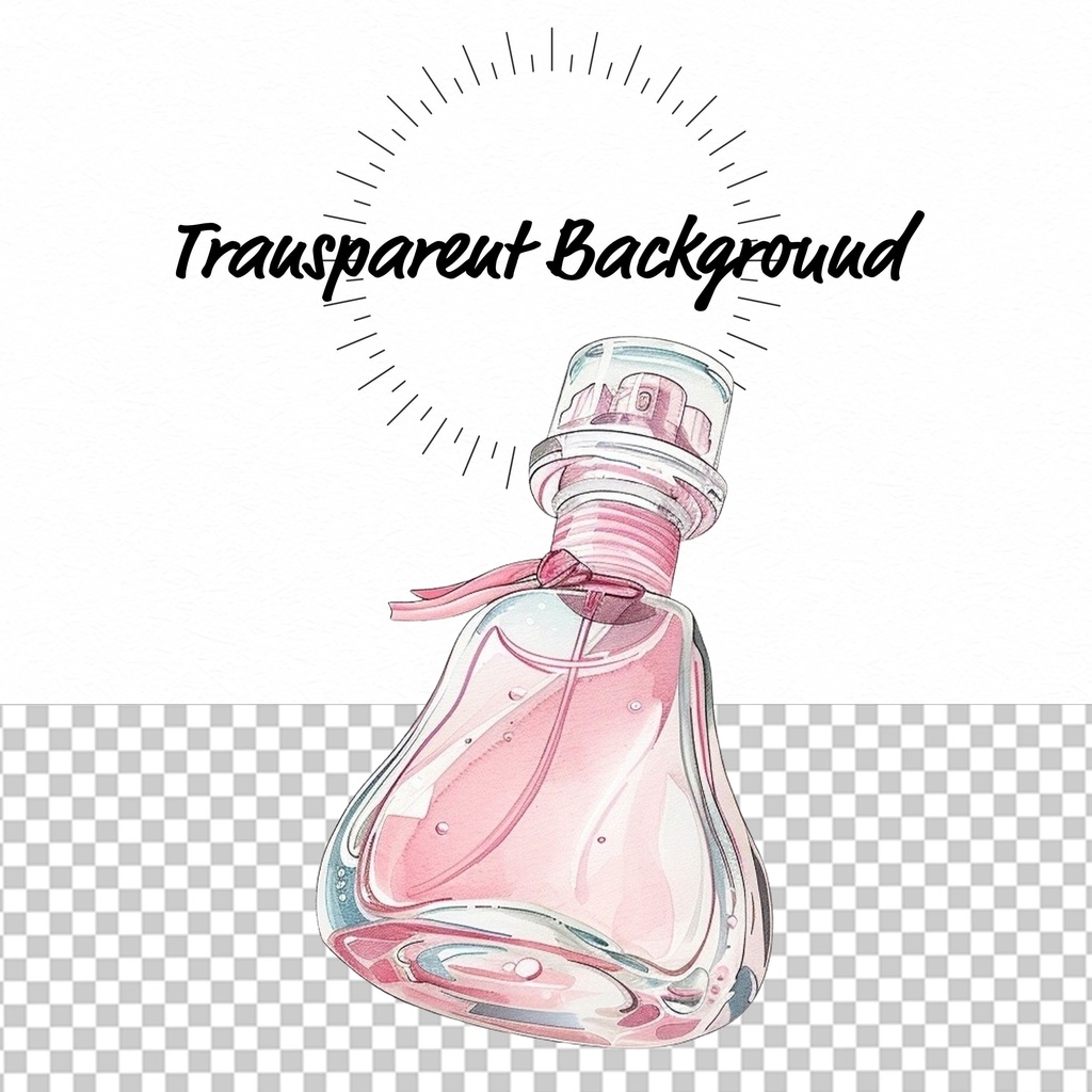 02_美容コスメアイテムクリップアート素材|透過PNG5点セット