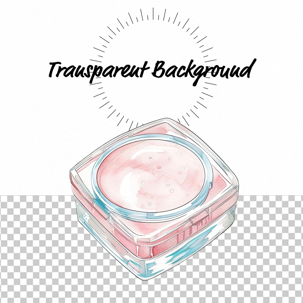 03_美容コスメアイテムクリップアート素材|透過PNG5点セット