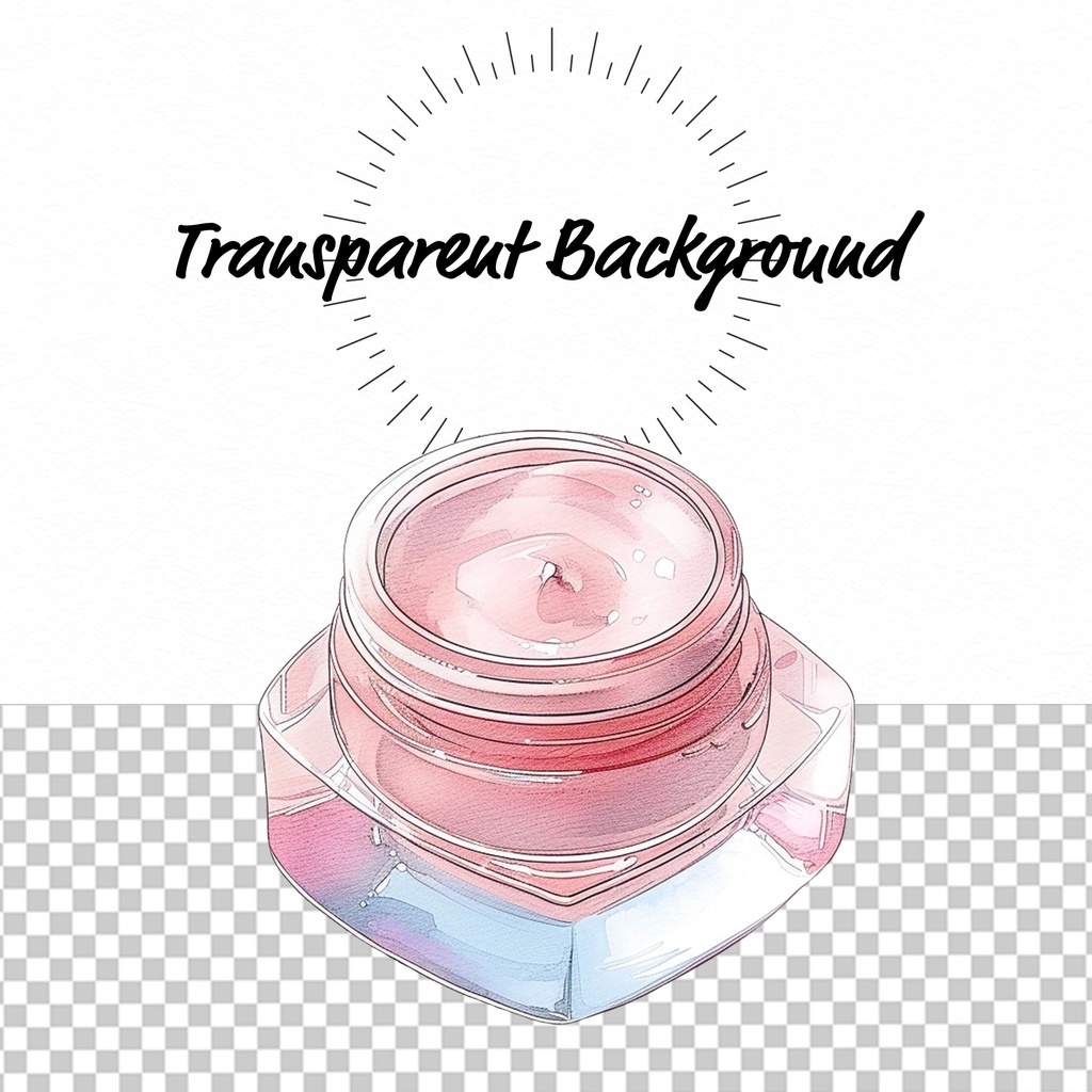 04_美容コスメアイテムクリップアート素材|透過PNG5点セット