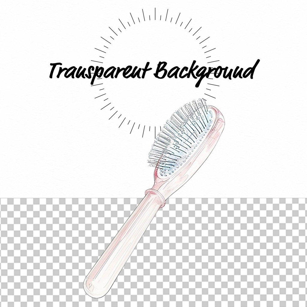 03_ヘアサロンアイテムクリップアート素材|透過PNG5点セット