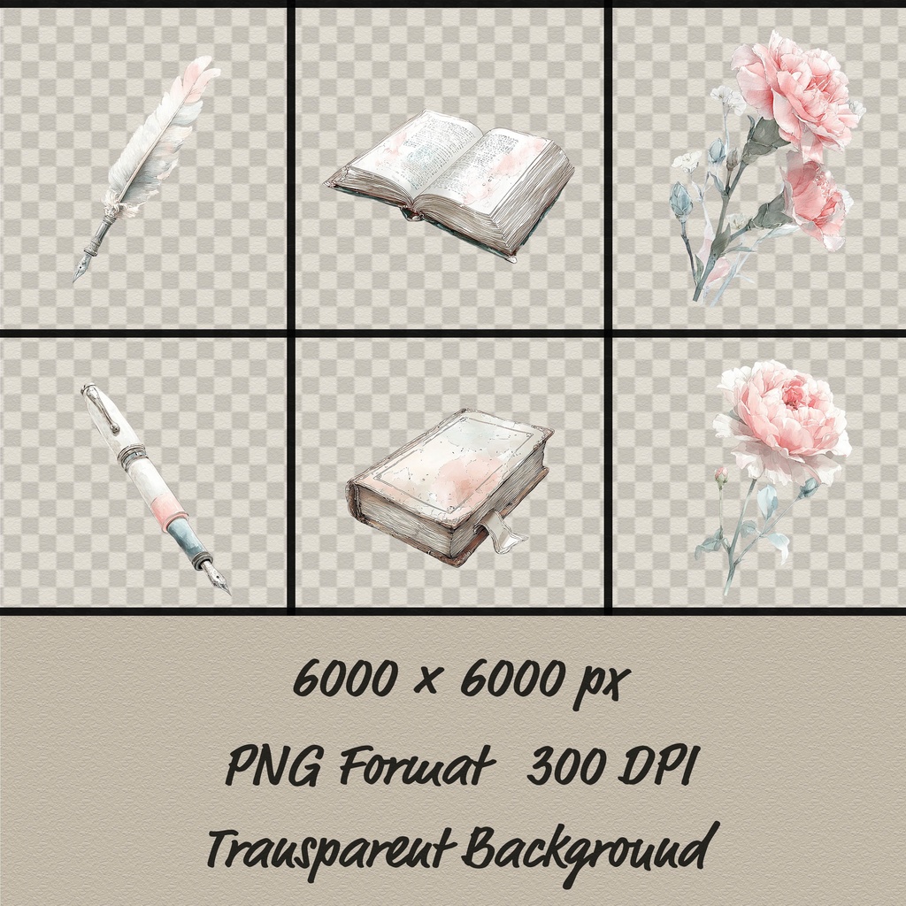 01_日常スタイル少女クリップアート素材|透過PNGキャラクター7点セット