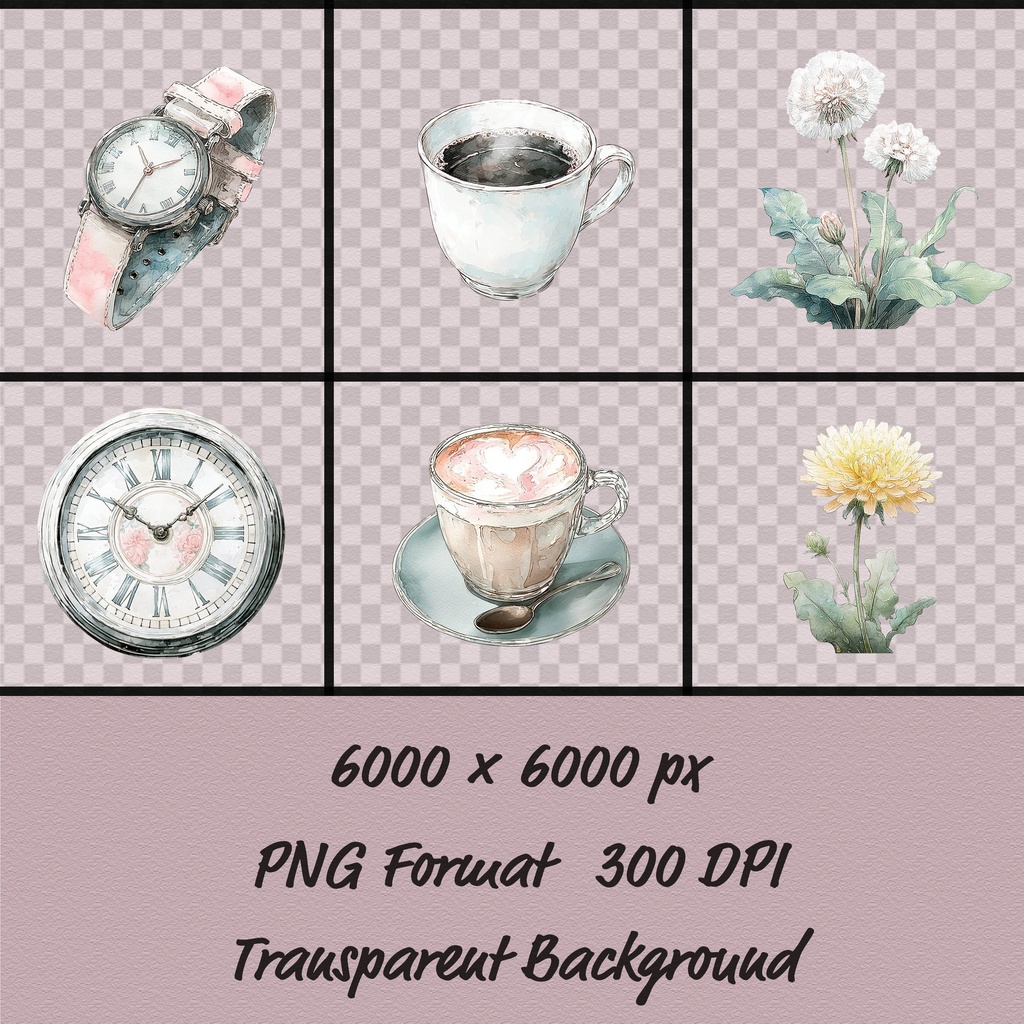 03_日常スタイル少女クリップアート素材|透過PNGキャラクター7点セット