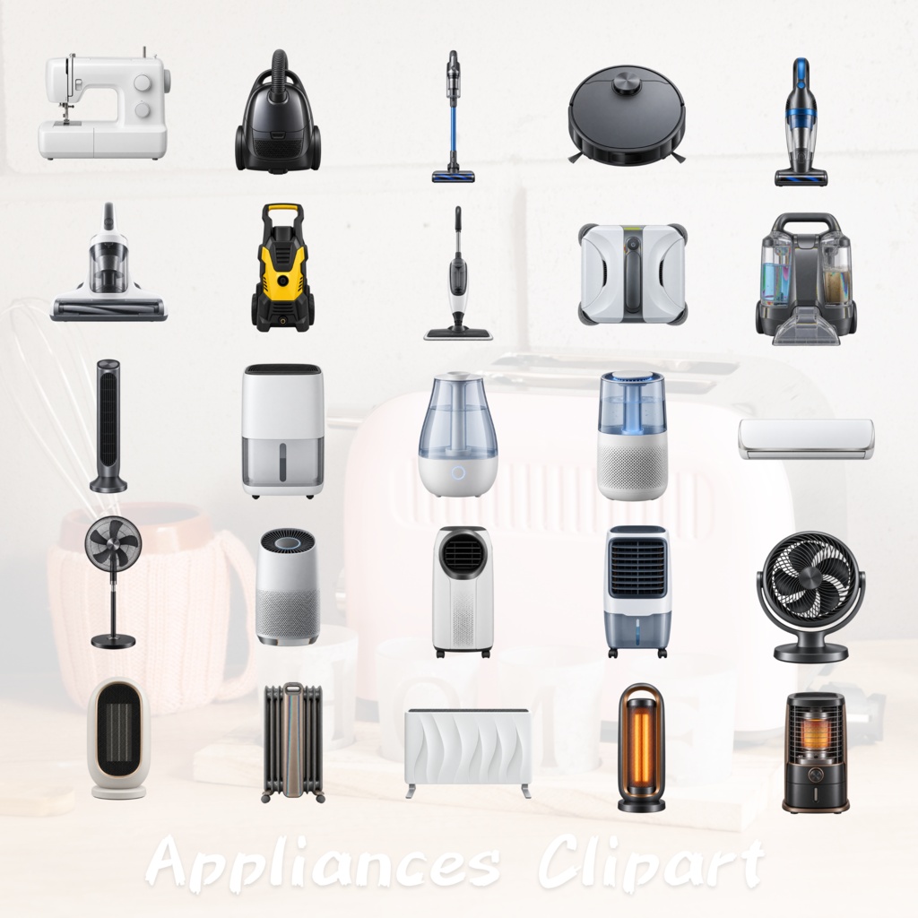 【151点セット】家電・電化製品 PNG素材集|6000×6000px・300dpi|商用利用OK