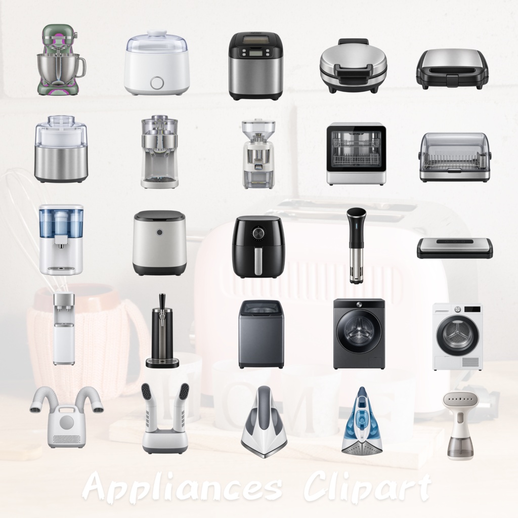 【151点セット】家電・電化製品 PNG素材集|6000×6000px・300dpi|商用利用OK