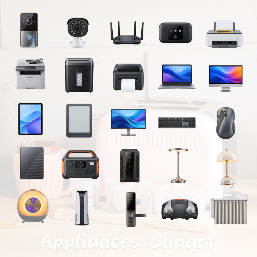 【151点セット】家電・電化製品 PNG素材集|6000×6000px・300dpi|商用利用OK