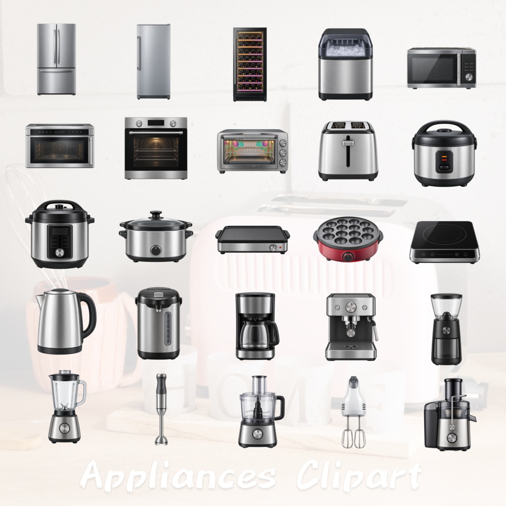 【151点セット】家電・電化製品 PNG素材集|6000×6000px・300dpi|商用利用OK