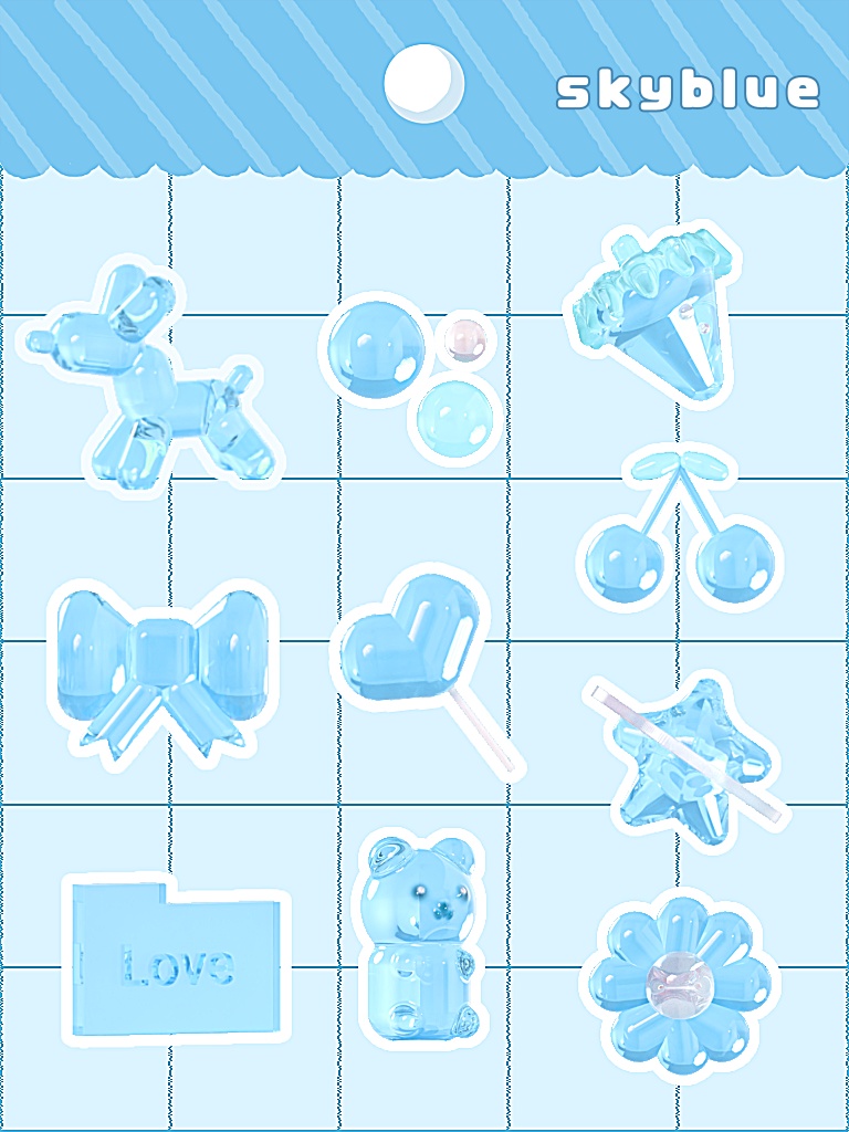 【フリー素材】つや可愛い3D風素材(透過png)