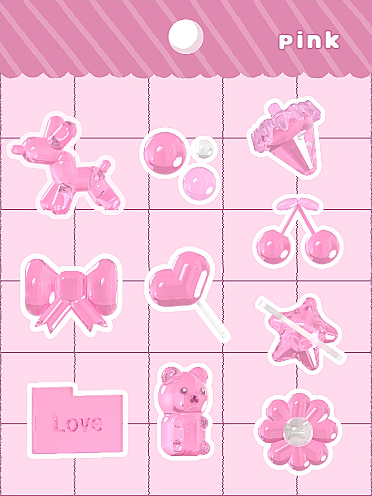 【フリー素材】つや可愛い3D風素材(透過png)