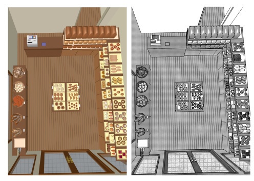 パン屋さん 3D素材(クリスタ用)