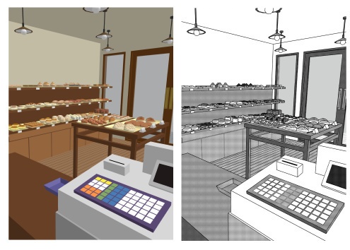 パン屋さん 3D素材(クリスタ用)