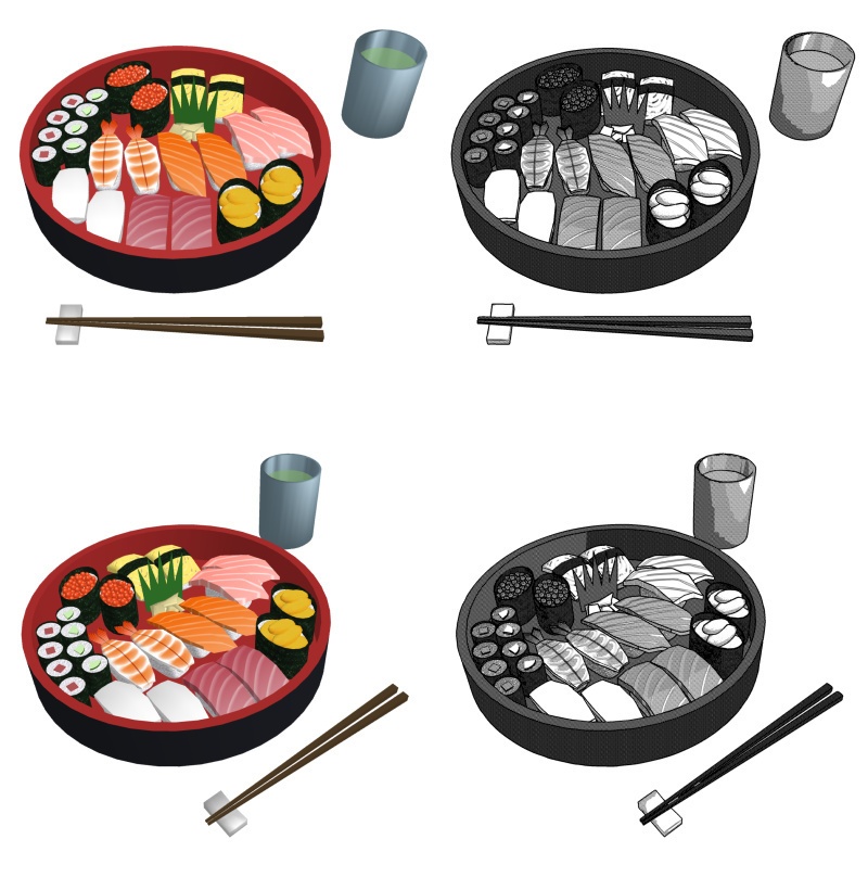 お寿司 3D素材(クリスタ用)