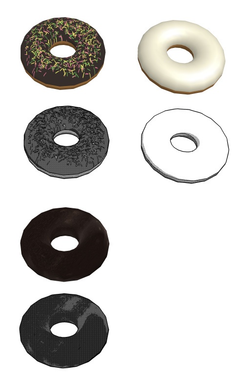ドーナツ 3D素材(クリスタ用)