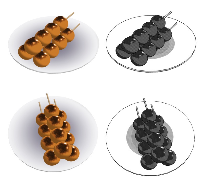 みたらし団子 3D素材(クリスタ用)