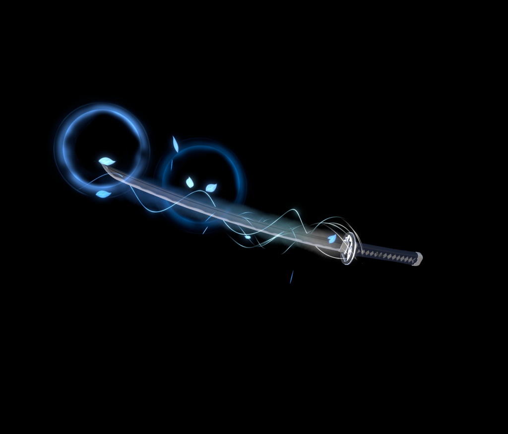 《VRCHAT想定MA対応》日本刀「水閃(みずのひらめき)」&「火羽衣(ひのはごろも)」&パーティクルセット《3Dモデル》