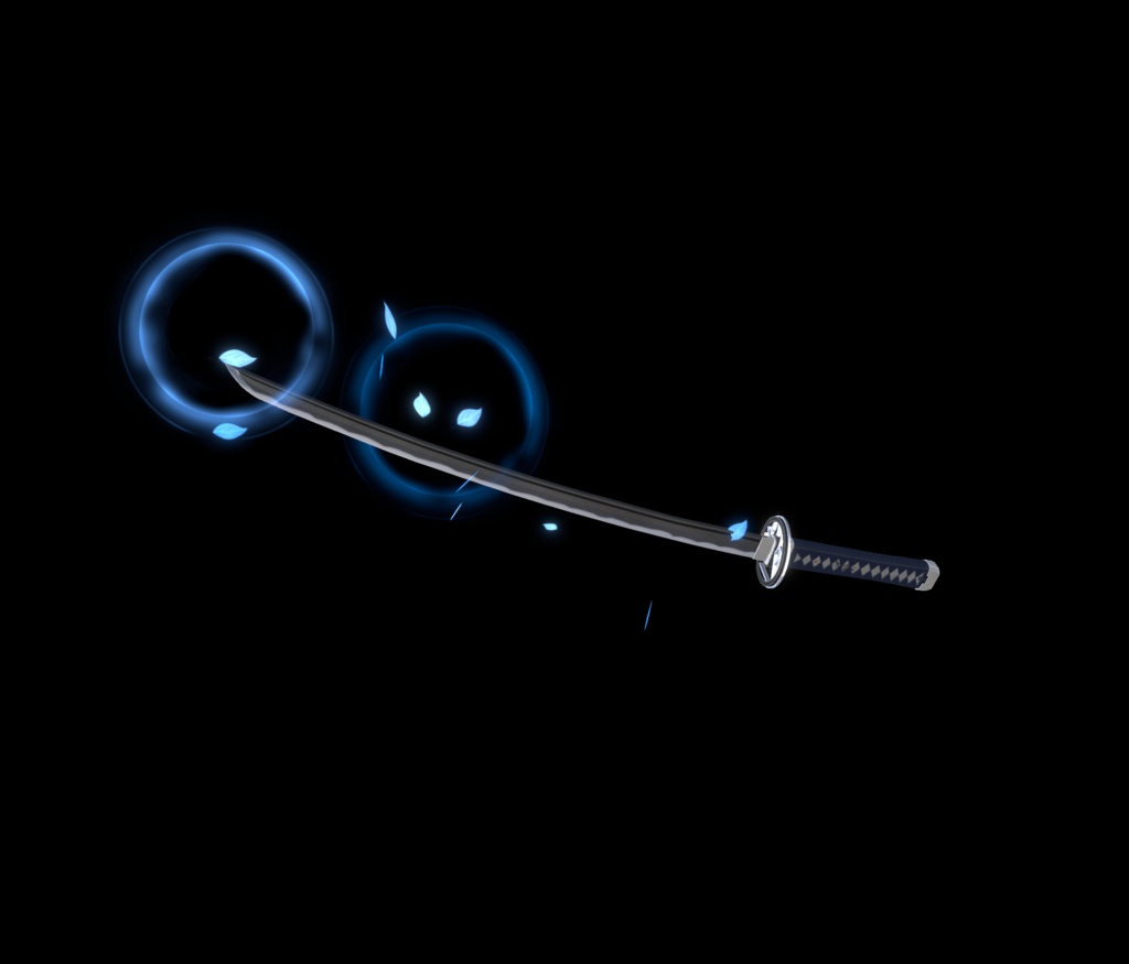 《VRCHAT想定MA対応》日本刀「水閃(みずのひらめき)」&「火羽衣(ひのはごろも)」&パーティクルセット《3Dモデル》