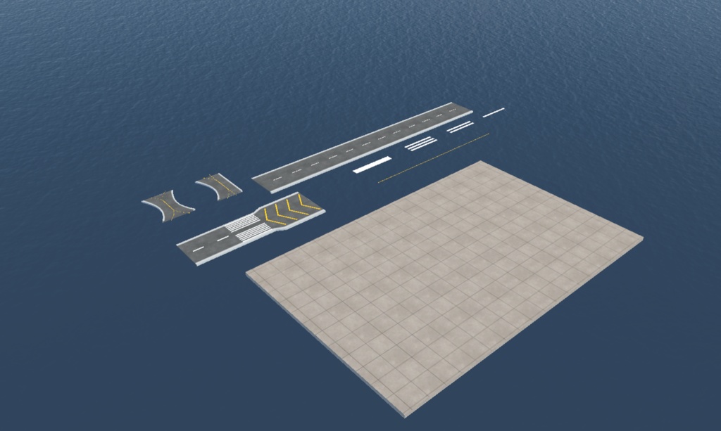 《VRChat想定》海上基地+基地、空港作成キット《3Dモデル》