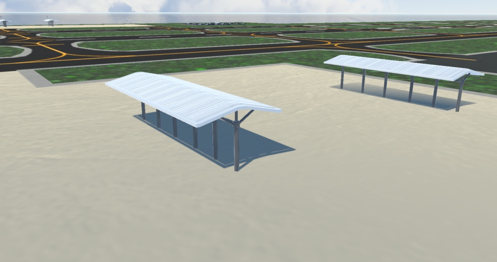 《VRChat想定》海上基地+基地、空港作成キット《3Dモデル》