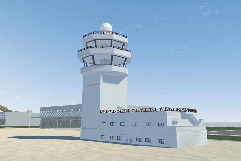 《VRChat想定》海上基地+基地、空港作成キット《3Dモデル》