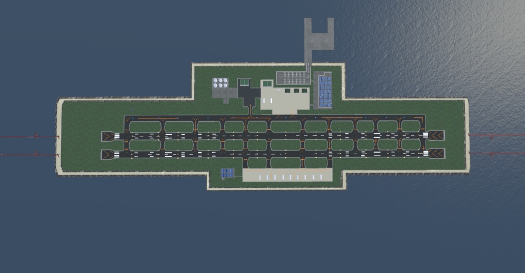 《VRChat想定》海上基地+基地、空港作成キット《3Dモデル》