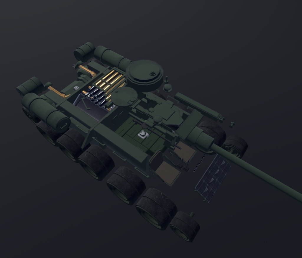 《VRChat想定》B-T34/85《操作可能3Dモデル》