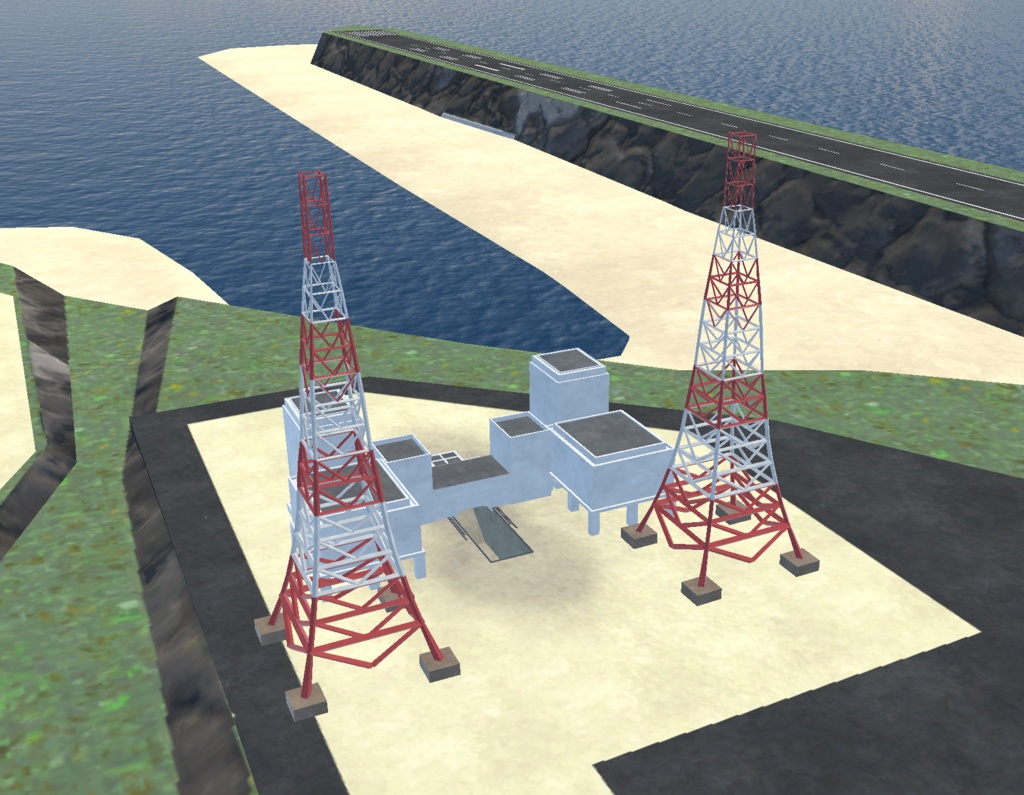 《VRChat想定》豊ヶ島海上宇宙基地《3Dモデル》