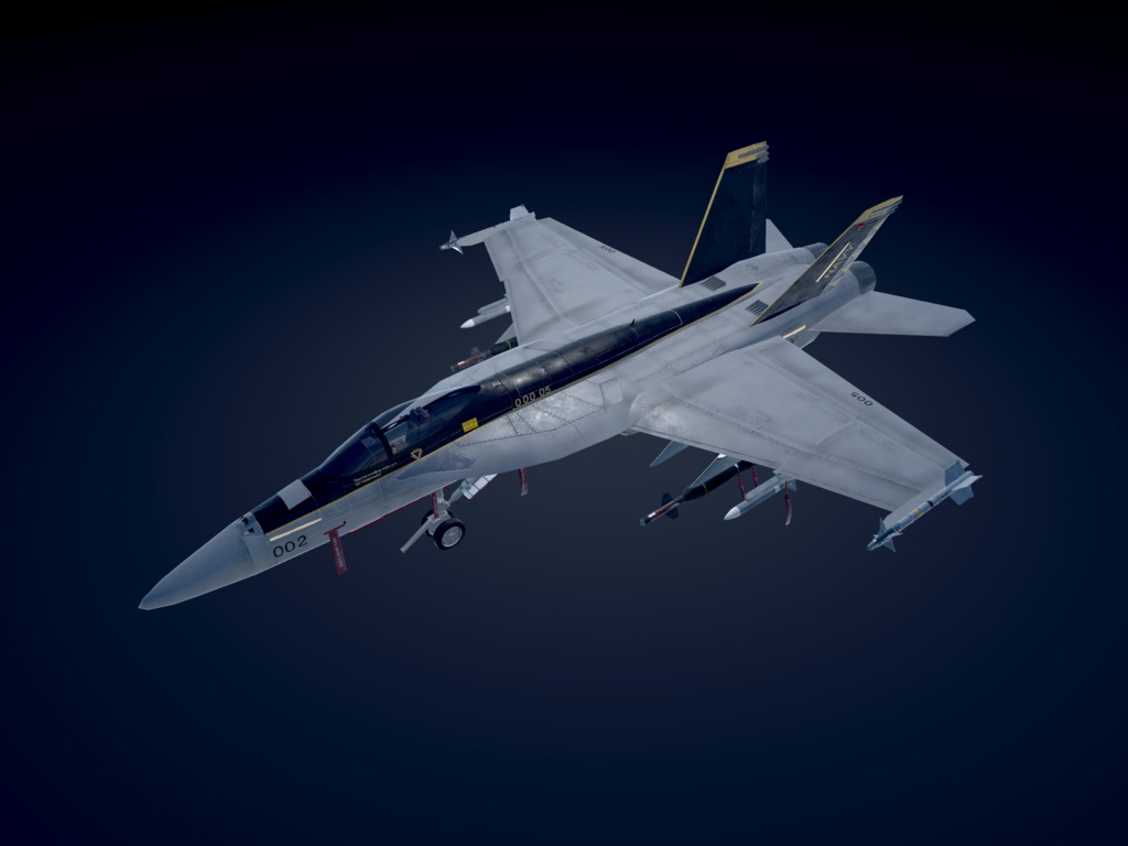 【VRChat想定】B-F/A18Legacy&B-F/A18E SUPER 二機種セット【飛行可能3Dモデル】