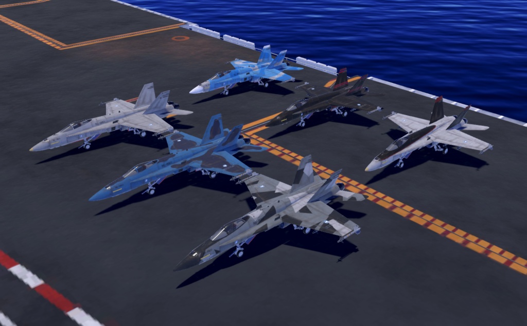 【VRChat想定】B-F/A18Legacy&B-F/A18E SUPER 二機種セット【飛行可能3Dモデル】