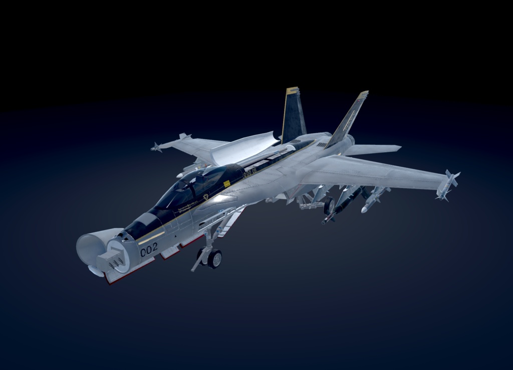 【VRChat想定】B-F/A18Legacy&B-F/A18E SUPER 二機種セット【飛行可能3Dモデル】