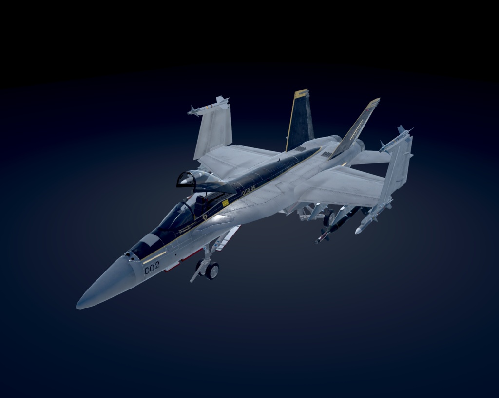 【VRChat想定】B-F/A18Legacy&B-F/A18E SUPER 二機種セット【飛行可能3Dモデル】