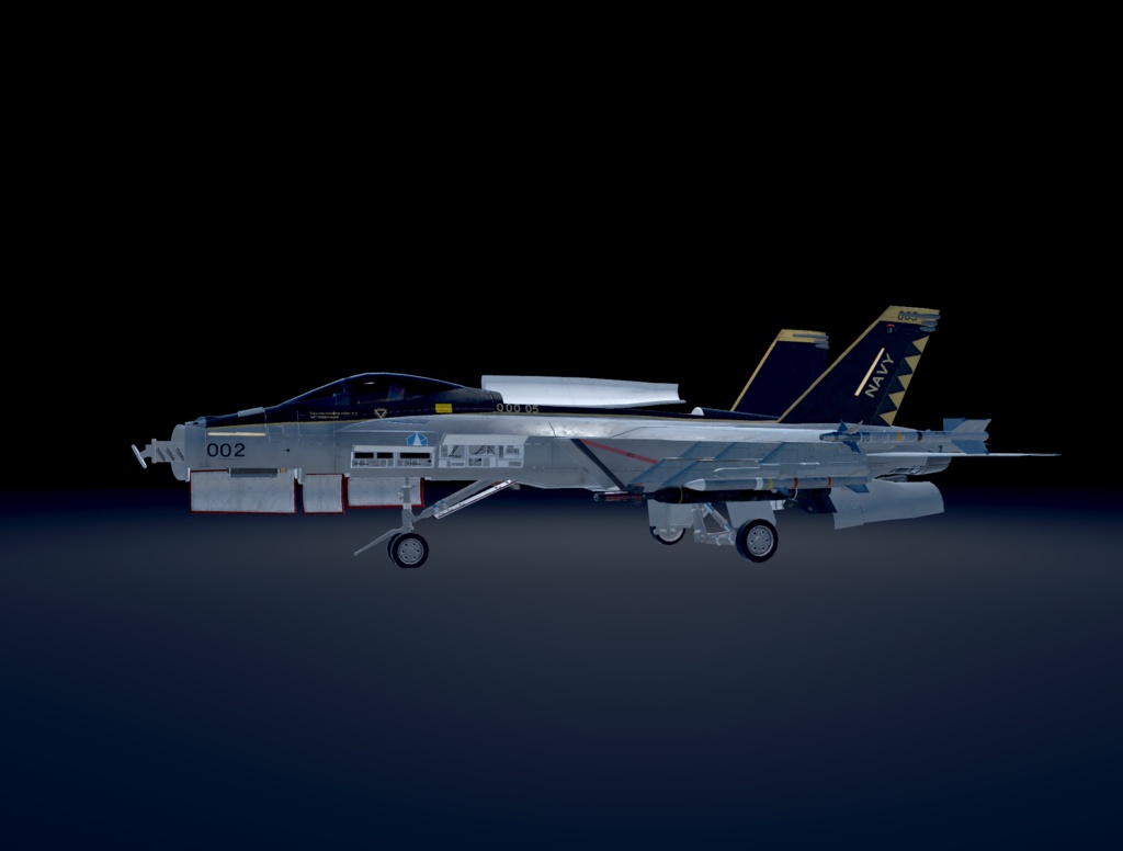 【VRChat想定】B-F/A18Legacy&B-F/A18E SUPER 二機種セット【飛行可能3Dモデル】