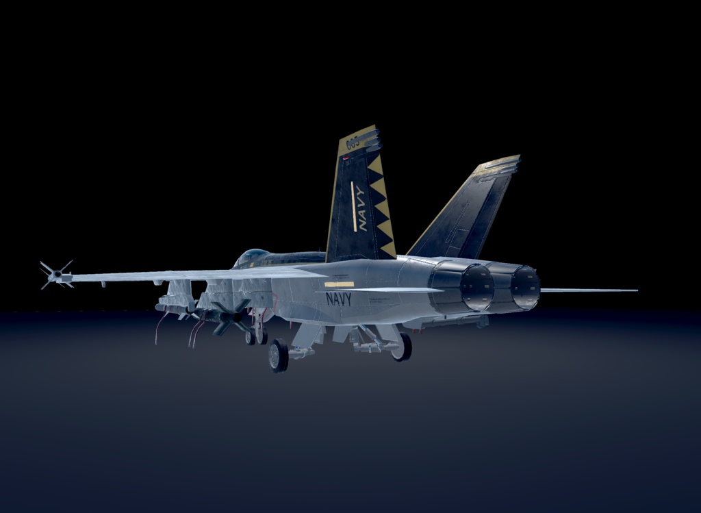 【VRChat想定】B-F/A18Legacy&B-F/A18E SUPER 二機種セット【飛行可能3Dモデル】