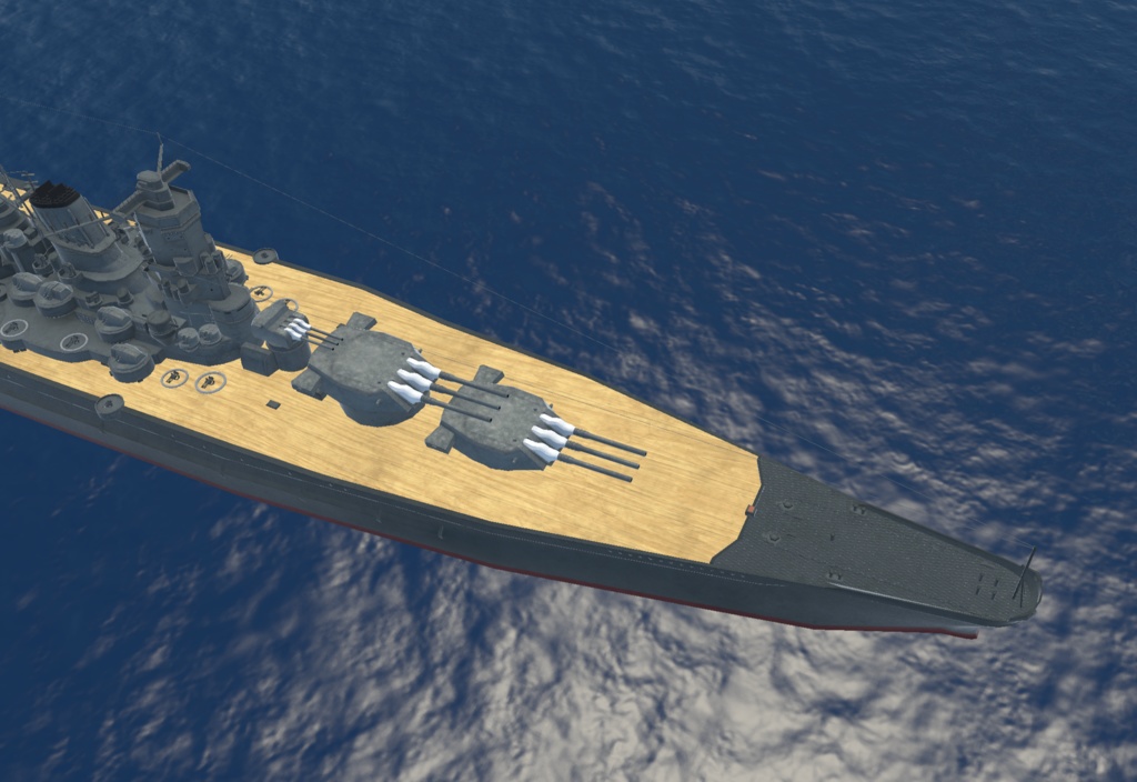 《VRCHAT想定》戦艦「武蔵(たけくら)」+主砲、対空砲ギミック付き