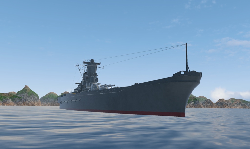 《VRCHAT想定》戦艦「武蔵(たけくら)」+主砲、対空砲ギミック付き
