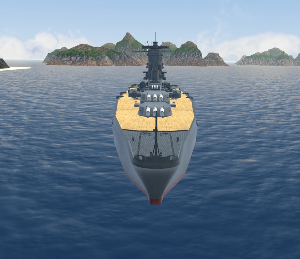 《VRCHAT想定》戦艦「武蔵(たけくら)」+主砲、対空砲ギミック付き