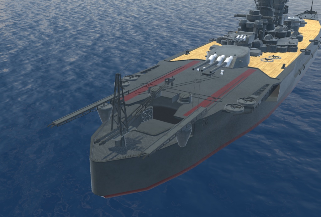 《VRCHAT想定》戦艦「武蔵(たけくら)」+主砲、対空砲ギミック付き
