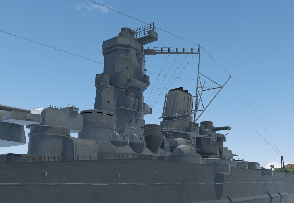 《VRCHAT想定》戦艦「武蔵(たけくら)」+主砲、対空砲ギミック付き