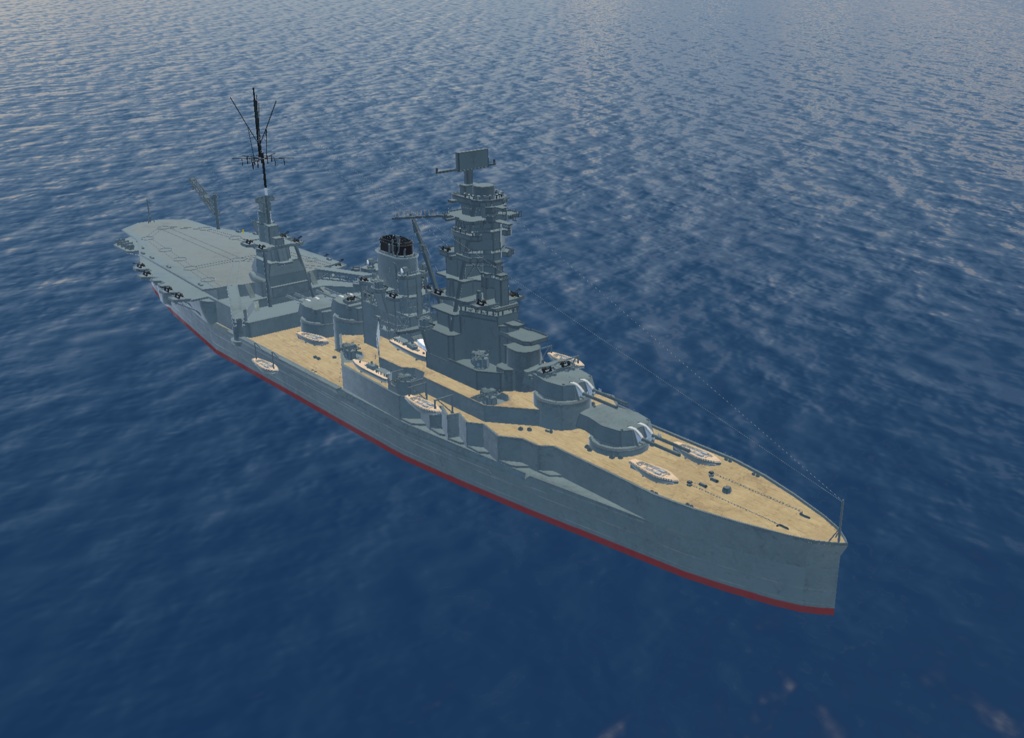《VRCHAT想定》航空戦艦 B-ISE(伊勢)+主砲、対空砲ギミック付き《3Dモデル》