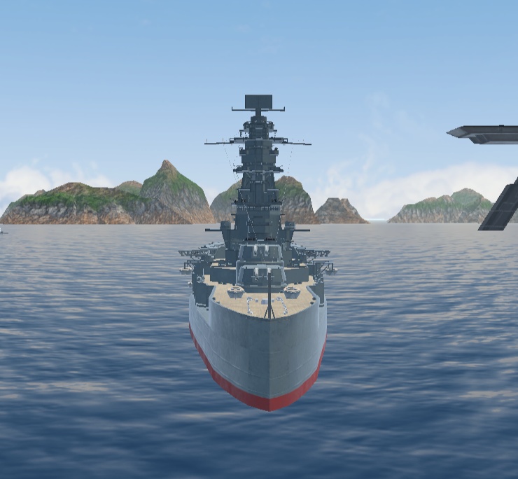 《VRCHAT想定》航空戦艦 B-ISE(伊勢)+主砲、対空砲ギミック付き《3Dモデル》