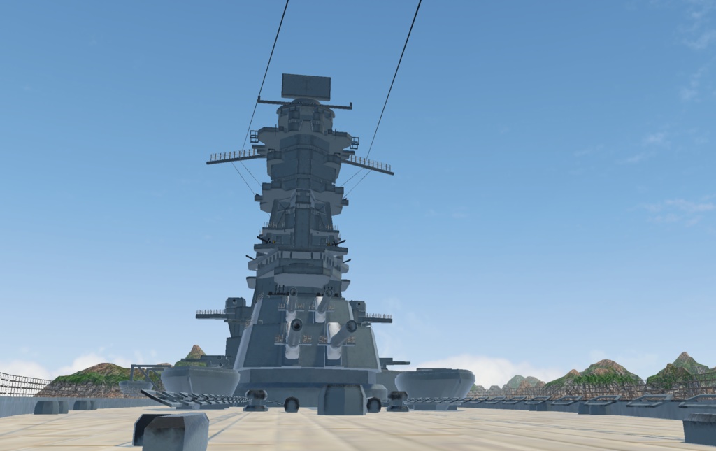 《VRCHAT想定》航空戦艦 B-ISE(伊勢)+主砲、対空砲ギミック付き《3Dモデル》
