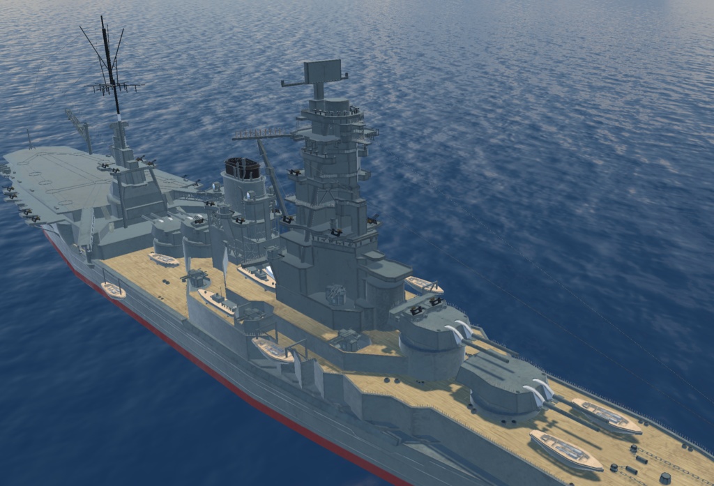 《VRCHAT想定》航空戦艦 B-ISE(伊勢)+主砲、対空砲ギミック付き《3Dモデル》