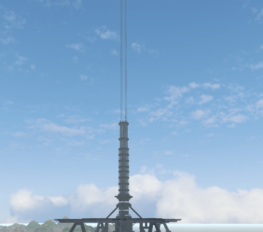 【VRChat想定】軍事軌道エレベーター「Military Elevator1」【3Dモデル】