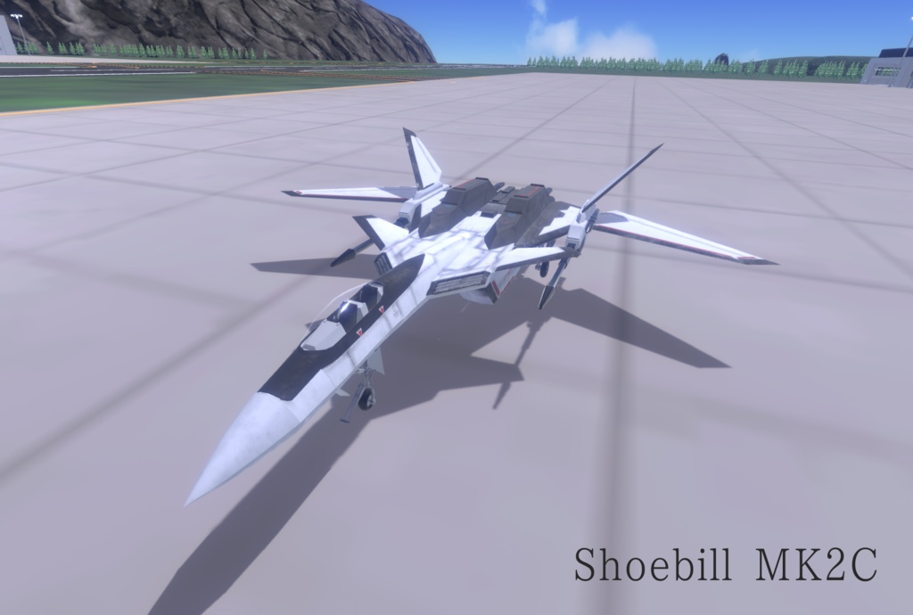 【VRChat想定】架空機 BFS003 Shoebill mk2(A型+B型+C型)3種セット【飛行可能モデル】
