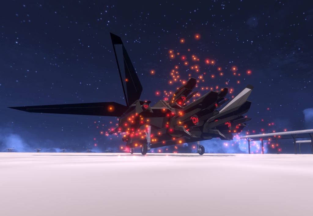 【VRChat想定】架空機 BFS003 Shoebill mk2(A型+B型+C型)3種セット【飛行可能モデル】