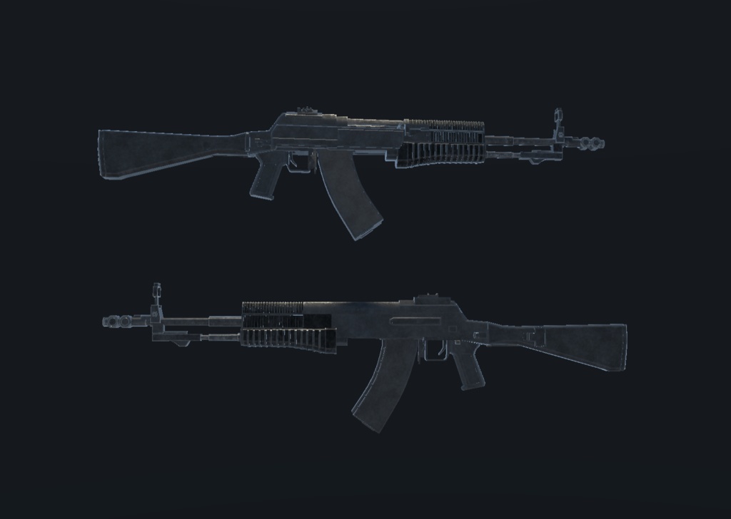 【VRChat想定】アサルトライフル B-AN94+ワールドギミック付き【3Dモデル】