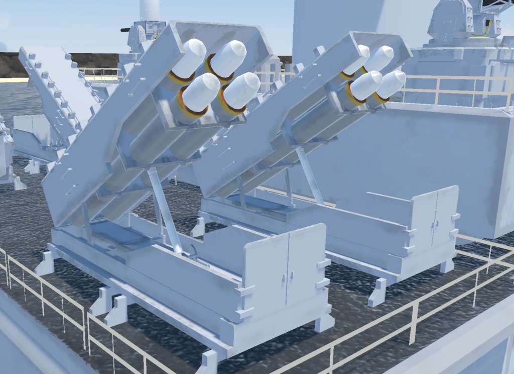 《VRChat想定》戦艦 B-iowa(アイオワ)+主砲、対空砲ギミック付き