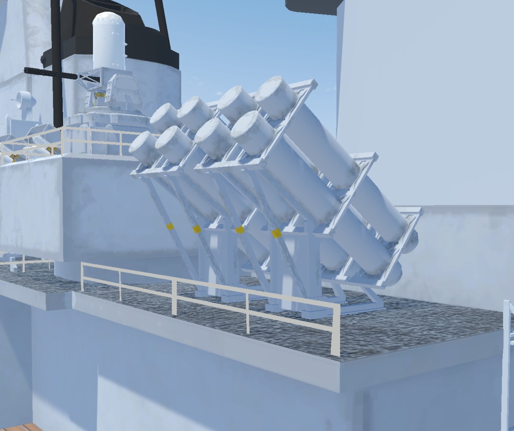 《VRChat想定》戦艦 B-iowa(アイオワ)+主砲、対空砲ギミック付き