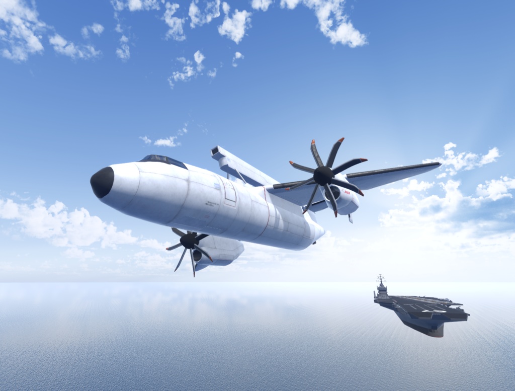 【VRChat想定】架空早期警戒機 BRE-03 murrelet マーレット【飛行可能3Dモデル】