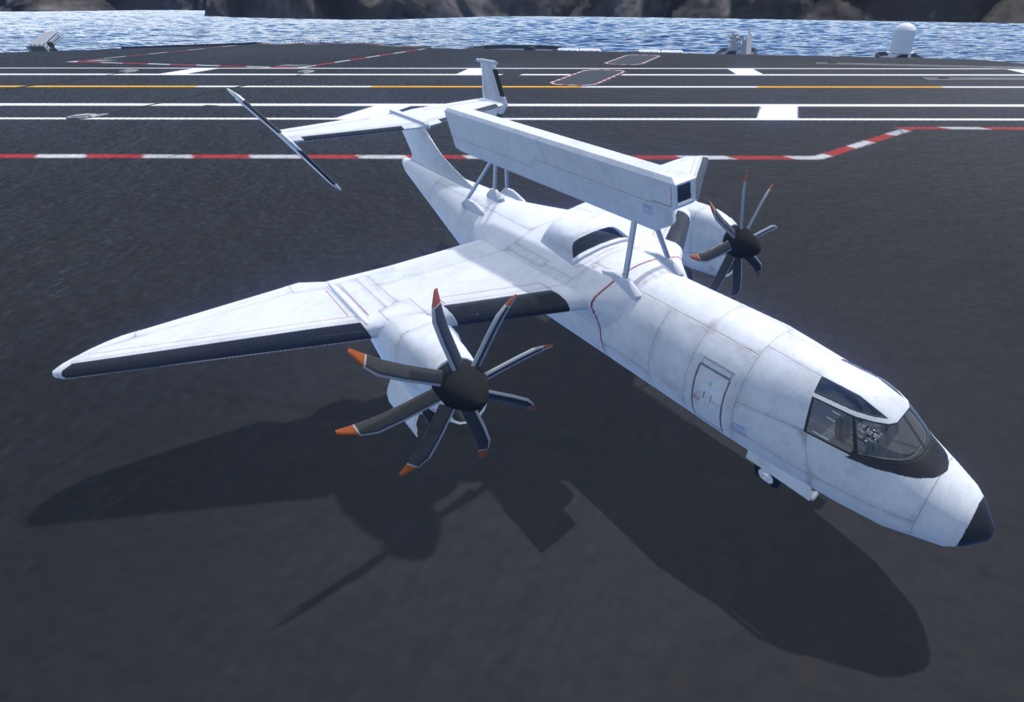 【VRChat想定】架空早期警戒機 BRE-03 murrelet マーレット【飛行可能3Dモデル】