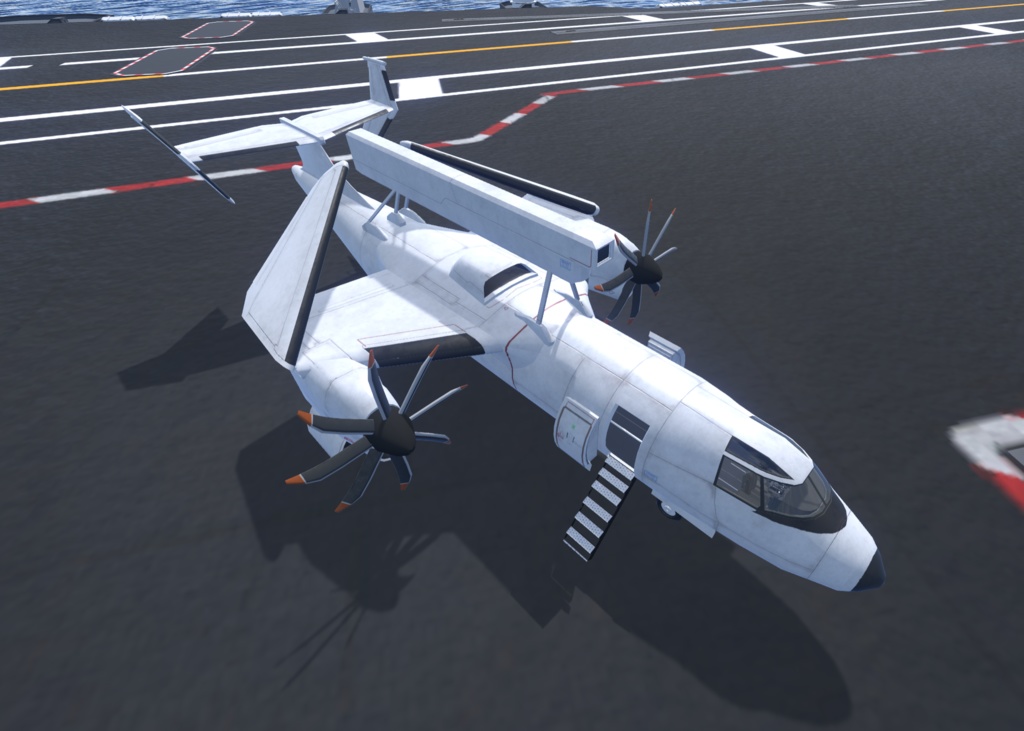 【VRChat想定】架空早期警戒機 BRE-03 murrelet マーレット【飛行可能3Dモデル】